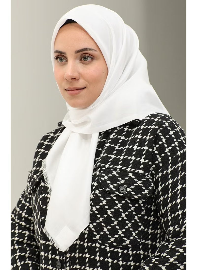 Sefa Merve وشاح سادة 1266-28 أبيض - Image 1